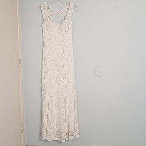 White lace formal gown